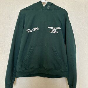 Lonely Ghost Text Me When You Get Lonely Hoodie Green Medium Hooded Sweatshirt